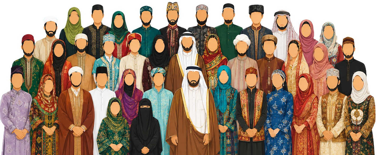 Diverse Muslim community illustration